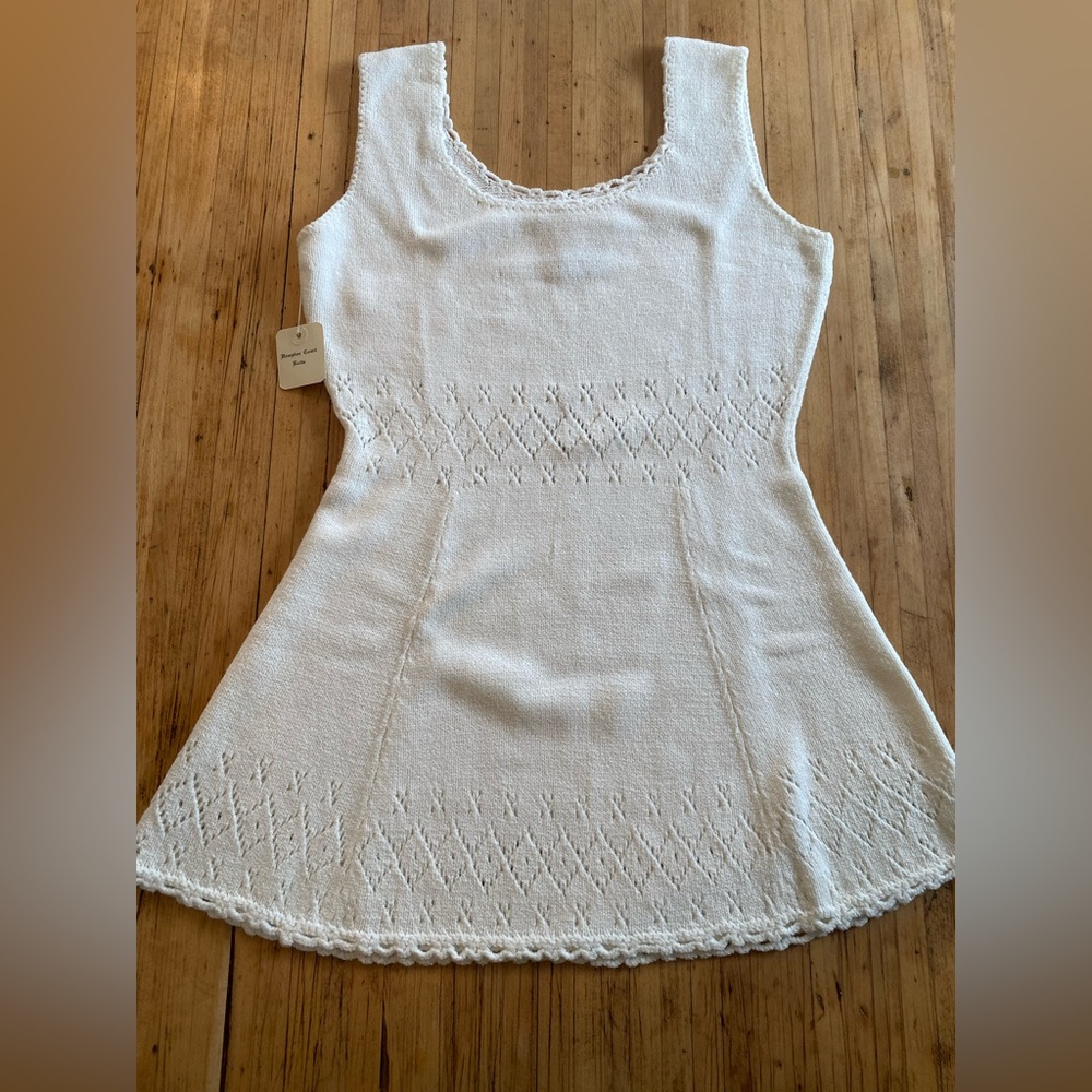 White Sleeveless Knit Dress